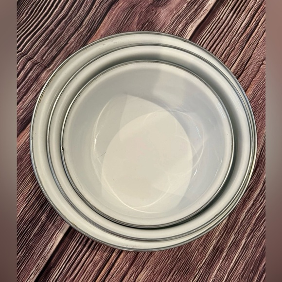 Victoria Silk Flowers Metal Enamel Nesting Bowls Mixing BowL Grandma Cottage VTG - Picture 2 of 11